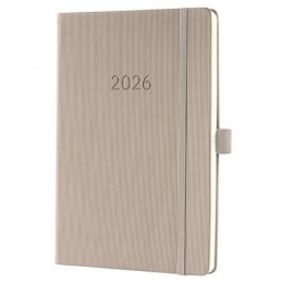 Naptár, A5, heti, 2026, kemény borító, SIGEL "Conceptum", taupe